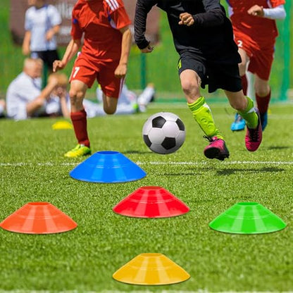 100 Pack Soccer Cones with Carry Strap, Agility Disc Cones, Field Markers
