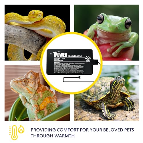 iPower 4 by 7-Inch 4W Reptile Heat Mat, LCD Digital Aquarium Thermometer, Under Tank Warmer Terrarium Heat Pad for Turtles Lizards Frogs and Other Small Animals, Multi Sizes