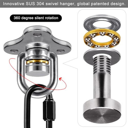 SELEWARE 2 Pack Tire Swing Swivel Hanger with Bearing Heavy Duty Swivel | 360 Degree Rotation Reduces Twisting, Smooth Swinging for Indoor Outdoor Tire and Saucer Swings - color: Bearing Swing Hangers, 2 Pack