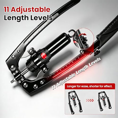 Training Twister Arm Trainer, 3 in 1 Hydraulic Power Chest Workout Equipment with Ab Roller Wheels and Hooks, 22-440lbs for Men Women, Home Gym Equipment for Full Body Strength Training