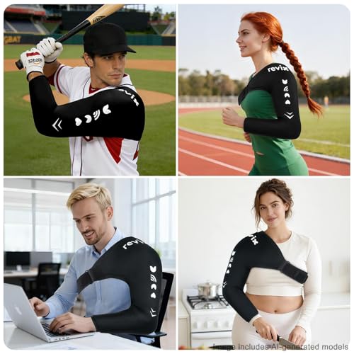 REVIX Arm & Shoulder Ice Pack Wrap for Pitchers, Gel Cold Pack, S | For Baseball, Softball & Volleyball Athletes, Eases Shoulder & Elbow After Throwing, Post-Workout Recovery, Men & Women. - style: Standard