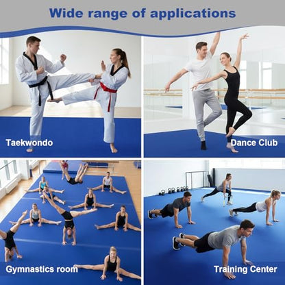 Indoor Gymnastics Track Exercise Mat 118.11x70.87x1.57inch Sturdy Folding Gymnastics Mat with Grippy Surface for Home Yoga Fitness Pilates Martial Art