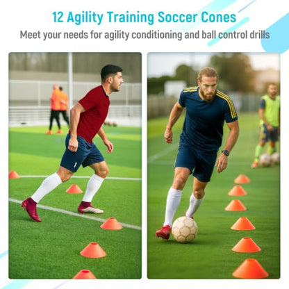 Soccer Training Mat, Non-Slip Footwork Practice for 1-4 Players