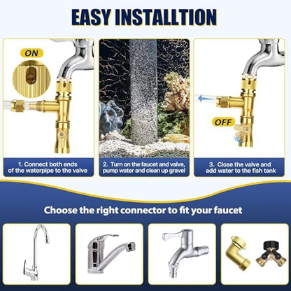 Gravel Vacuum for Aquarium Water Changer Fish Tank Cleaning Tools, Siphon Universal Quick Pump Aquarium Water Changing (70ft) - size: 70ft