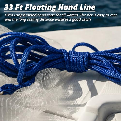 1.3 lbs/ft Fishing Cast Net with Eco-Friendly Lead Weights, 3/8inch Mesh Size, Throw Nets for Freshwater & Saltwater, 4/6/8/10/12 Ft Radius Casting Net - ProCast Series - size: 4 ft radius