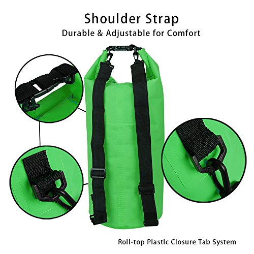 Dry Sack/Waterproof Bag for Boating, Kayaking, Hiking, Snowboarding, Camping, Rafting, Fishing and Backpacking (Green, 20L) - color: Green, size: 20L