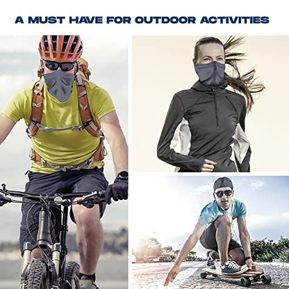ARMORAY Face Mask Washable & Reusable Balaclava Neck Gaiter-Sun Protection Bandana Scarf Masks for Men & Women Hiking Fishing - color: Gray
