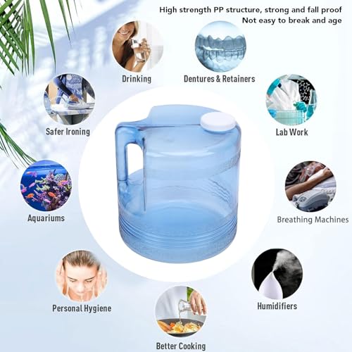 4L Water Plastic Carafe for Distiller PP Distilled Water Replacement Collection Bottle Distiller Water Container for Home Beauty Countertop