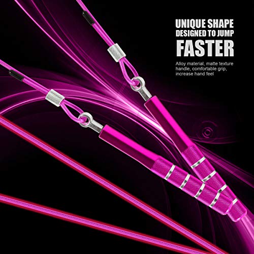 Jump Rope, Wastou Speed Jumping Rope for Training Fitness Exercise, Adjustable Adults Workout Skipping Rope for Men, Women, Kids, Girls - color: Pink