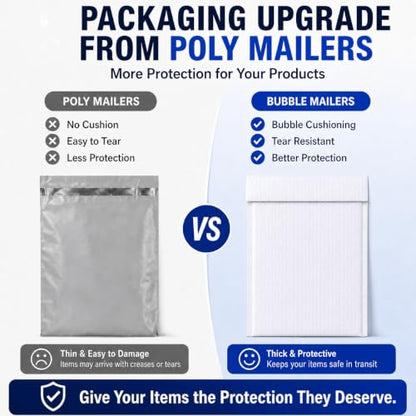 Fuxury Bubble Mailers 14.5x20" 15 Pack White Extra Large Padded Envelopes Usable Size 14.5x19" Self Seal Bubble Envelopes Padded Mailers Shipping Bags for Mailing book Clothes Small Business #7