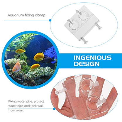 Yardwe Dual Slot Tube Clamp for Aquarium Acrylic Holder Fixing Clip Air Pump Tubing Mount