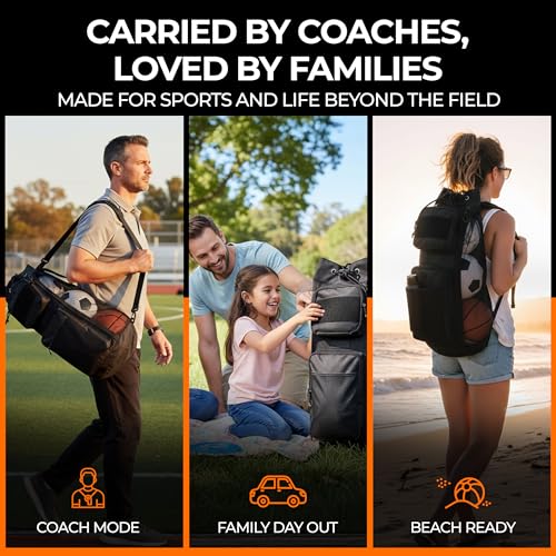 Mesh Sports Equipment Ball Bag with Shoulder Strap & Side Zipper | Heavy Duty Mesh, Side Zipper Access & Large Ball Capacity for Soccer, Basketball, Volleyball, Football, Training & Team Gear