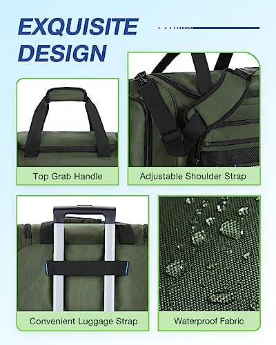 BAGSMART 4-IN-1 Gym Bag for Women Men, TSA Duffle Bag for Travel - color: Green