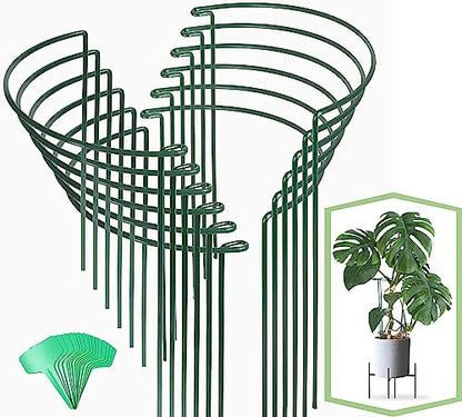 12 Pack Plant Support Stakes, 16 Inch Plant Stakes for Outdoor Plants, Peony Cages and Supports, Peony Cage with 15 Pcs Twist Ties, Flower Stakes Peonies Support Cages for Plants