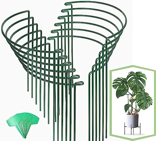 12 Pack Plant Support Stakes, 16 Inch Plant Stakes for Outdoor Plants, Peony Cages and Supports, Peony Cage with 15 Pcs Twist Ties, Flower Stakes Peonies Support Cages for Plants