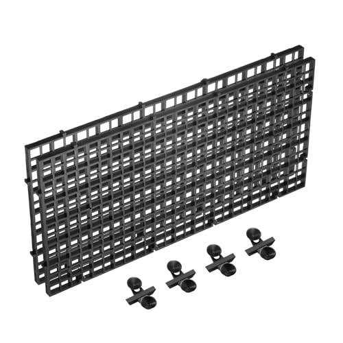 uxcell 2Pcs Aquarium Fish Tank Divider, 12x6 Inch Plastic Egg Crate Light Diffuser Grid Filter Bottom Partition Separator with Sucker Clips and Suction Cups for Aquarium, Black