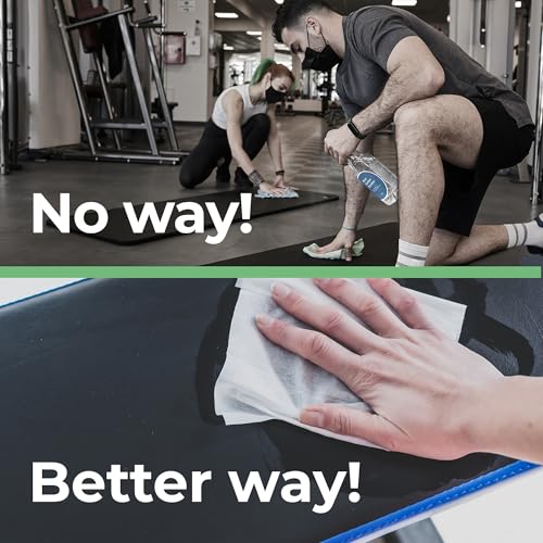 Wipex Gym Wipes Dispenser Refill - EWG Verified - 700 Count 8"x8" Plant-Based Fitness Equipment Wipes with Cleaning Vinegar, Lemongrass & Eucalyptus Essential Oil - size: 700 Count (Pack of 1), style: Plant-Based Cloth: Lemongrass (8"x8")