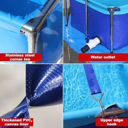 PVC Canvas Liners Above Ground Koi Fish Pond with Transparent Viewing Window and Stainless Steel Frame, Large Outdoor Aquarium Fish Tank for Turtle/Goldfish Farming, Foldable(39.3"x23.6"x11.8") - size: 39.3"x23.6"x11.8"