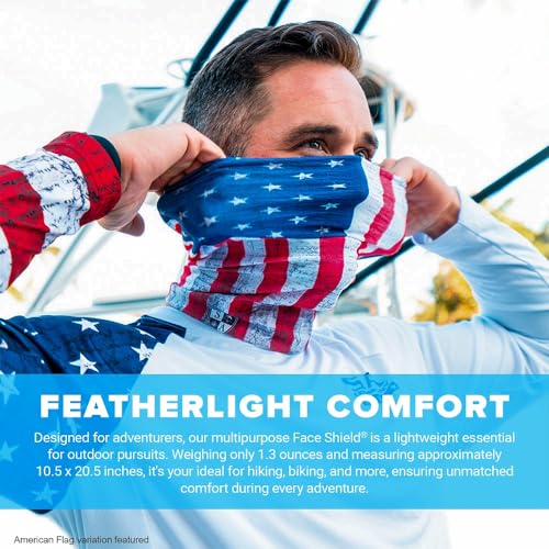 S A Soul of Adventure Single UV Face Shield | UV 30+ Multipurpose Neck Gaiter Balaclava for Adults - color: Blackout American Flag