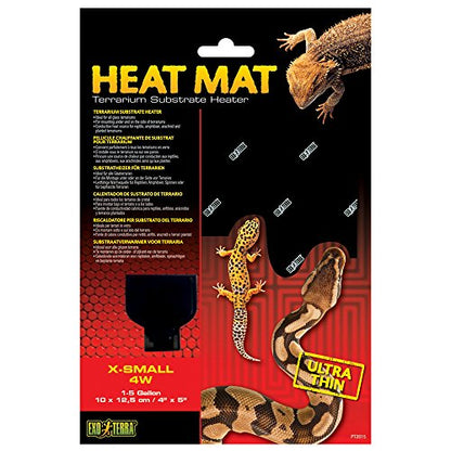 Exo Terra Heat Mat - Reptile Terrarium Substrate Heater for Safe, Even Heating | Ideal for Tropical & Temperate Reptile Environments - 4 Watt, X Small - size: X-Small