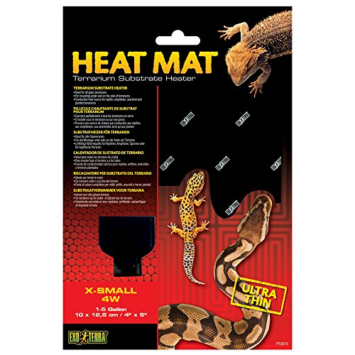Exo Terra Heat Mat - Reptile Terrarium Substrate Heater for Safe, Even Heating | Ideal for Tropical & Temperate Reptile Environments - 4 Watt, X Small - size: X-Small