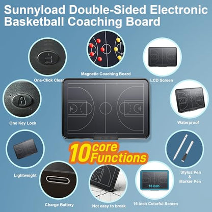 16 Inch Electronic Basketball Coaching Board with Double Sided