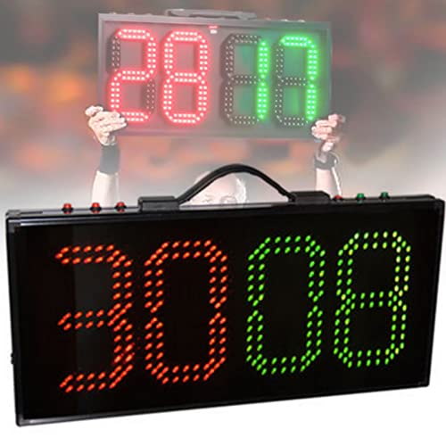 Single-Sided/Double Sided LED Substitution Board for Soccer, 8 Inch 4 Digits Football Substitution Board,Football Game Injury Stop Time Display Boards, Scoreboard, for Football Match,Double-sided