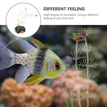 minkissy Artificial Silicone Water Grass Luminous Aquarium Plant Green Simulation Fish Tank Decor for Freshwater Aquatic Pets