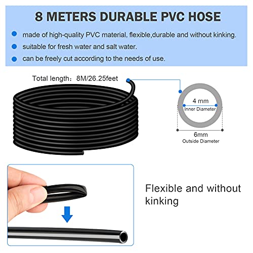 aquarium air pump accessories set-9.84/26.25/101.71 feet aquarium airline tubing hose,check valves,air stones and connectors of I,L,T shape (26.25 feet hose 8 stone 8 check valve 12 connector) - size: 26.25 feet hose 8 stone 8 check valve 12 connector
