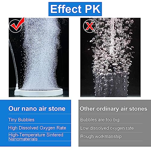 Aquarium Air Stones Oxygen Bubbler, 4 Inch Fish Tank Quiet Oxygen Aerator, Air Pump Accessories Airstones for Fish Tank and Hydroponics
