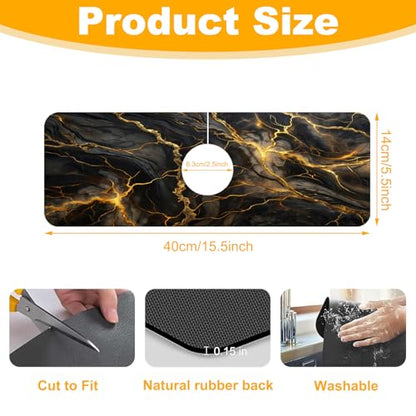 2 Pack Faucet Mat for Kitchen Sink Splash Guard Bathroom 15.5"X5.5"