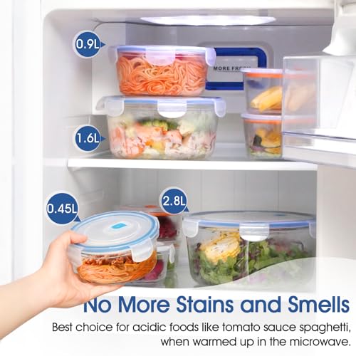 NUTRIUPS 2800ml/95oz Large Glass Food Storage Containers with Airtight Lids, 2.8L Rectangle Family Size Extra Large Bakeware Marinating Lock Baking Dish Container Glass Bowls - color: 2.8L