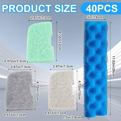 40 Pcs Replacement Filter Media Kit Compatible with Fluval 406/407, Aquarium Filters Set Including 4 Biological Foams, 36 Ammonia/Phosphate/Nitrite Remover - style: 406/407