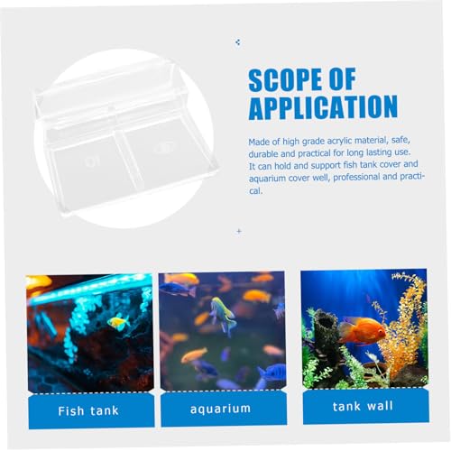 balacoo 16pcs Acrylic Aquarium Cover Holder Brackets for Fish Tank Sturdy Support for Open Aquariums Turtle Tanks and Pet Elegant Transparent Design