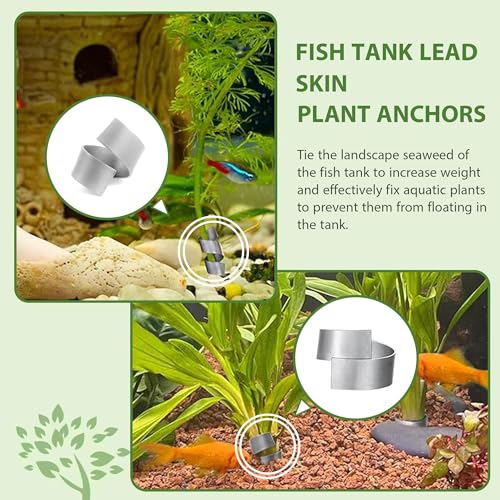 52Pcs Aquarium Plant Weights for Fish Tank - Aquarium Plant Anchors Live Plants Fixed Ring Base, Weighted Blocks to Hold Aquatic Live Plants Underwater
