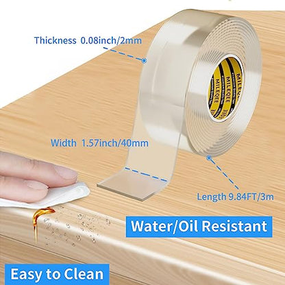 Clear Edge Protector Strip, 1.57in x 9.84FT, Sharp Edge Wrap Cover Tape, Self Adhesive Protective Bumper Guards for Cabinet Door Desk Glass Table Bed Furniture, Kitchen Countertop, Waterproof - size: 1 Pack x 1.57in x 9.84FT