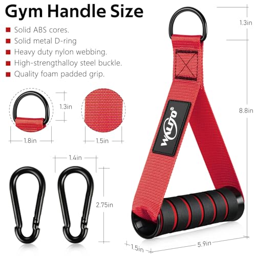 Exercise Handles, Cable Machine Handles for Gym Cable Attachments Training - color: Red