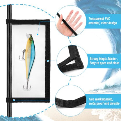 Kakalote Fishing Lures Cover, 4 Piece Lure Wraps 2 Sizes PVC Clear Bait Cover for Fishing Rod Storage