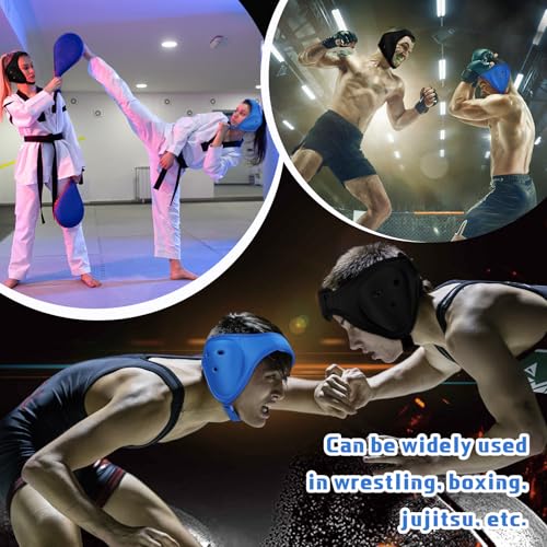 Jerify 2 Pcs Wrestling Headgear for Kid Youth, Black,Blue - color: Black,Blue