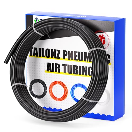 TAILONZ PNEUMATIC Air Line DOT 1/4 inch od Black Pneumatic Nylon Tube 32.8ft Air Brake Tubing Nylon Hose