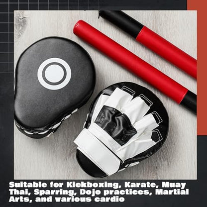 Hiboom Boxing Sticks and Punching Mitts Set for Men Women