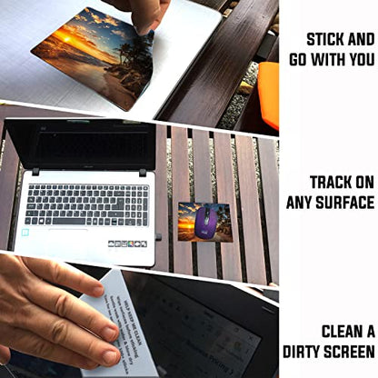 Adhesive Mouse Pad - Peel and Sticks to Any Surface - Travel Mouse Pad, Sticky for Any Surface - Excellent Tracking - Beach Sunset - color: BEACH - SUNSET