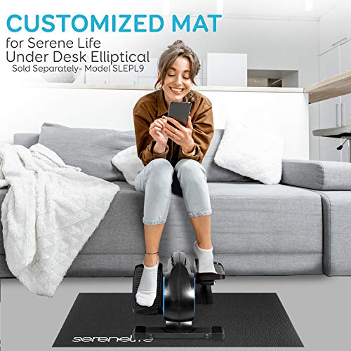 SereneLife Elliptical Floor Mat - Non-Slip, Durable for Exercise Machines, Gym & Jump Rope - SLELMAT5