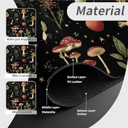 Kitchen Sink Splash Guard，small mushrooms flowers-1 Faucet Mat Sink Gadgets-Super Absorbent Fast Drying Mat Drip Catcher for Kitchen, Bathroom,Sink Mat, Dish Drying Mat, Bathroom(15" X 5.5" ) - color: small mushrooms flowers-1