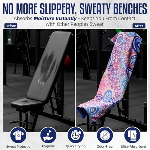 Hooded Microfiber Gym Towel – Highly Absorbent Car Seat Towel with Carry Bag – Double-Sided Sweat Towel, Reversible, Quick Dry & Sand-Resistant Fabric, Joy, 130 x 60cm - color: Joy