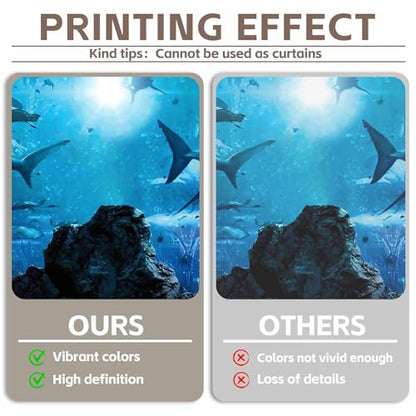Fabric 8x6ft Shark Theme Photography Backdrop Underwater Deep Ocean Animals Fish Background Aquarium Kids Party Decorations Photo Banner Props