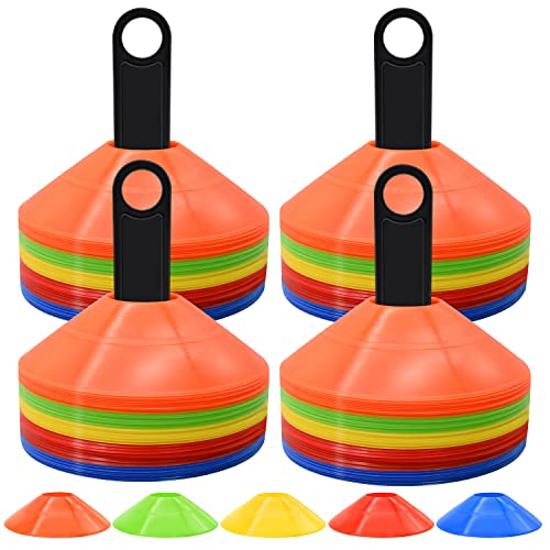 25/50/100pcs Disc Cones, Agility Soccer Cones with Carry Bag and Holder | for Sports Training, Football, Soccer, Basketball, Coaching, Practice Equipment - color: 200pcs