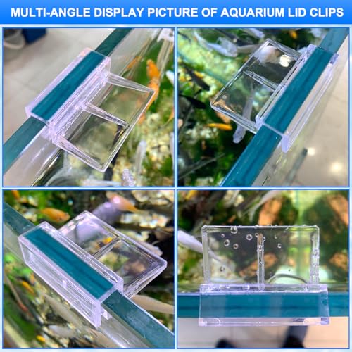 6pcs Transparent Aquarium Lid Clips,Rimless Fish Tank Glass Cover top Support,Aquarium Hood Holder, Acrylic and Glass Aquarium top Clips,fit 5-6mm Thickness Glass - size: 6pcs 5-6mm clips