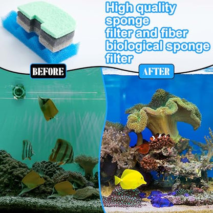 40 Pcs Replacement Filter Media Kit Compatible with Fluval 206/207, Aquarium Filters Set Including 4 Biological Foams, 36 Ammonia/Phosphate/Nitrite Remover - style: 206/207