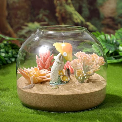 Yardwe Glass Terrarium Jar with Stopper 5.90In Hydroponic Plant Container Miniature Garden Vase Clear Glass Terrarium for Home Office Decoration